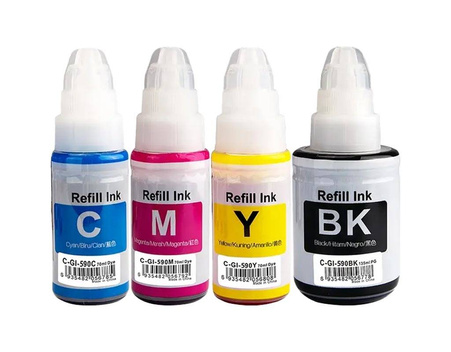 Zgodny Komplet Tuszy do Canon GI-590 Pixma G1500 G2500 G3500 TO-GI590