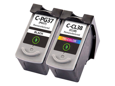 Zgodny Komplet Tuszy do Canon PG-37 + CL-38 PIXMA iP1200 iP2200 iP2600 MP140 MX300 TO-PG37/CL38