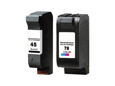Zgodny Komplet Tuszy do HP 45 + 78 OfficeJet K60 K80 G85 DeskJet 930c TO-SA308AE