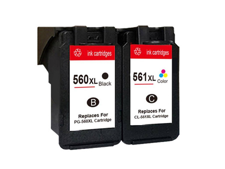 Zgodny Komplet Tuszy do Canon PG-560XL + CL-561XL Pixma TS5350 TS5351 TS5352 TS5353 TO-PG560XL/CL561XL