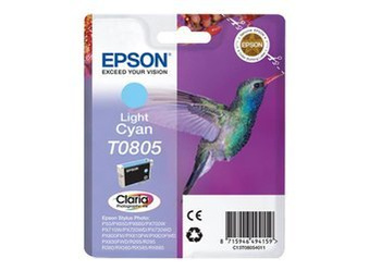 Tusz Oryginalny Epson T0805 Stylus Photo R265 P50 PX660 RX685 PX700W Jasny Niebieski