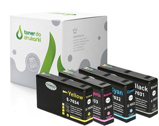 Zgodny Komplet Tuszy do Epson T7031 WorkForce Pro WP-4015 WP-4025 WP-4095 WP-4515 TO-T7031C