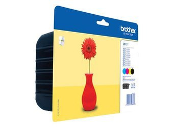 Komplet Tuszy Oryginalnych Brother LC121 DCP-J132W DCP-J152W DCP-J552DW MFC-J470DW LC121VALBP