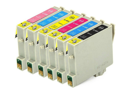 Zgodny Komplet Tuszy do Epson T0487 Stylus Photo R200 R300 R320 RX500 RX640 TO-T0487