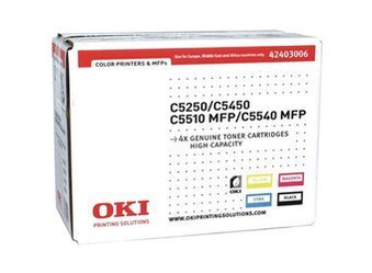 Komplet Tonerów Oryginalnych OKI C5250 C5450 C5510 C5540 42403006