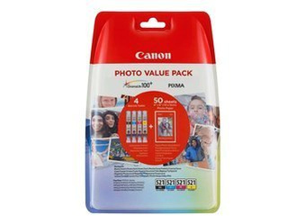 Komplet Tuszy Oryginalnych Canon CLI-521 PIXMA MP540 MX860 iP3600 iP4600 2933B010