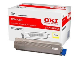 Toner Oryginalny OKI C801 C801DN C821 C821DN 44643001 Żółty