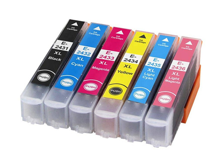 Zgodny Komplet Tuszy do Epson T2438 Expression Photo XP-55 XP-750 XP-760 XP-850 XP-950 TO-T2438