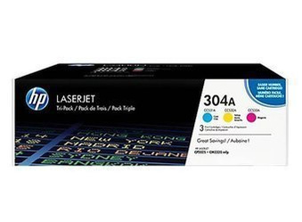 Trzypak Tonerów Oryginalnych HP Color LaserJet CM2320 CP2025 CF372AM 304A