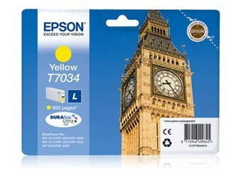 Tusz Oryginalny Epson T7034 WorkForce Pro WP-4015 WP-4025 WP-4095 WP-4515 Żółty