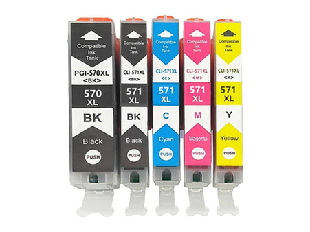 Zgodny Komplet Tuszy do Canon PGI-570XL + CLI-571XL PIXMA MG5750 TS5050 TS5055 MG7750 MG6850 TO-PGI570/CLI571