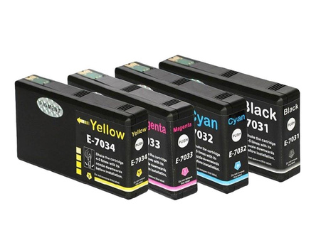 Zgodny Komplet Tuszy do Epson T7031 WorkForce Pro WP-4015 WP-4025 WP-4095 WP-4515 TO-T7031C