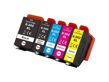 Zgodny Komplet Tuszy do Epson 202XL Expression Premium XP-6000 XP-6005 XP-6100 TO-T02G74010