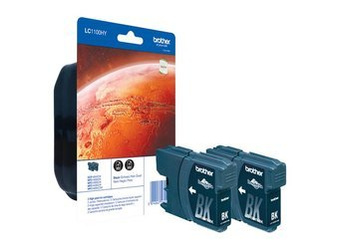 Dwupak Tuszy Oryginalnych Brother DCP-6690CW MFC-5890CN MFC-5895CW MFC-6490CW LC1100HYBKBP2 Czarny