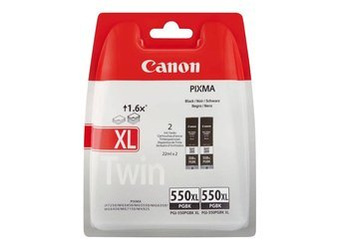 Dwupak Tuszy Oryginalnych Canon PGI-550XL PIXMA iP7250 iP8750 MG5450 MG7150 MX725 PGI-550PGBK XL Czarny