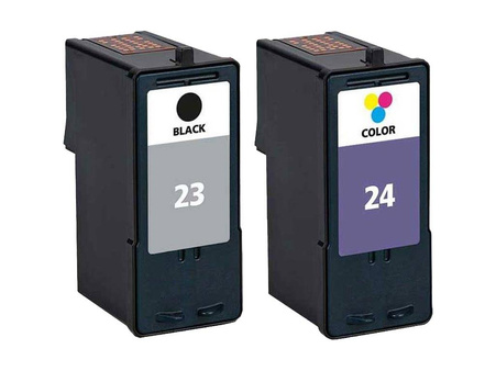 Zgodny Komplet Tuszy do Lexmark 23 + 24 Z1410 Z1420 X3530 X3550 X4530 TO-018C1419E
