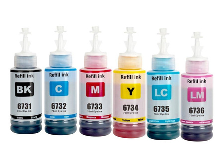 Zgodny Komplet Tuszy do Epson T6731 EcoTank L800 L805 L810 L1800 TO-T6731K