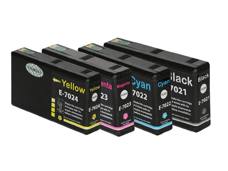 Zgodny Komplet Tuszy do Epson T7021 WorkForce Pro WP-4015 WP-4025 WP-4095 WP-4515 TO-T7021K