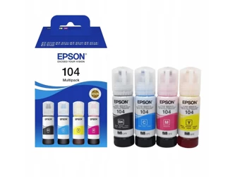 Komplet Tuszy Oryginalnych Epson 104 EcoTank ET-2710 ET-2820 ET-4800 ET-14100